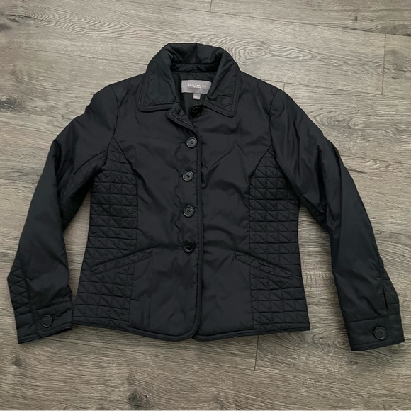 Ann Taylor Black Quilted Jacket Size SP | Lightweight Water-Resistant flawless - Picture 2 of 6